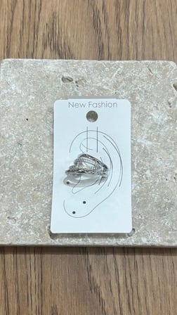 Taşlı Sıralı Silver Kıkırdak Küpe