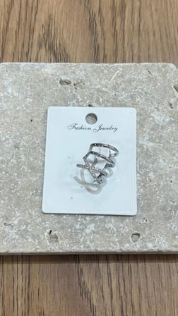 Dört Sıra Silver Kıkırdak Küpe