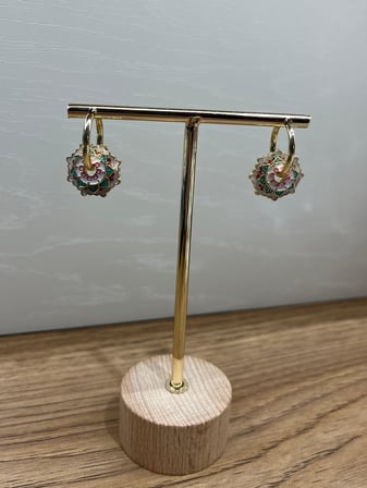 Mineli Vintage Çiçek Küpe