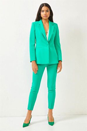 Yeşil Blazer Ceket Pantolon Takım