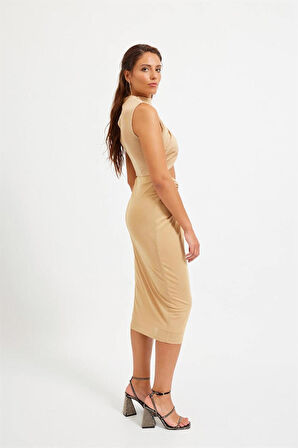 Camel Simli Örme Kumaş Rahat Kalıp Takım