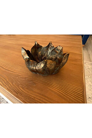 Şık Hediyelik Sehpa Üzeri Lotus Çiçek Seti