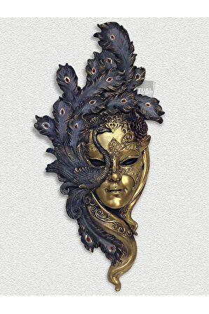 Dekoratif Maske Pano Duvar Heykel (53X26CM)