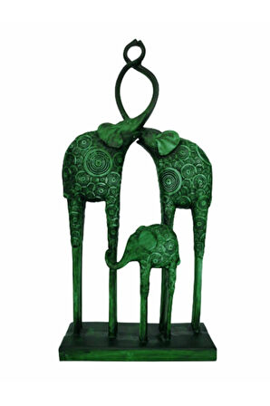 Dekoratif Fil Ailesi Biblo 36x18x6 Cm