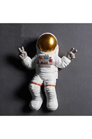 Dekoratif Astronot Apollo Duvar Heykeli (47X35CM)
