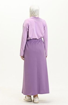 Beli Bağlamalı Cepli Spor Etek - 0152 - Leylak