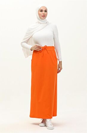 Beli Bağlamalı Cepli Spor Etek - 0152 - Oranj