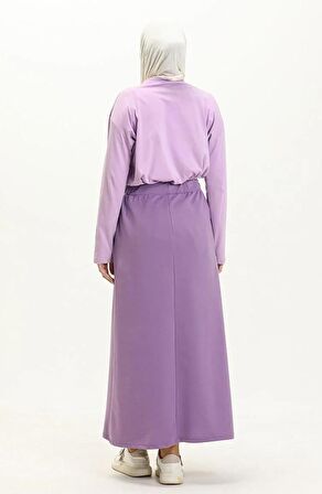Beli Bağlamalı Cepli Spor Etek - 0152 - Koyu Lila