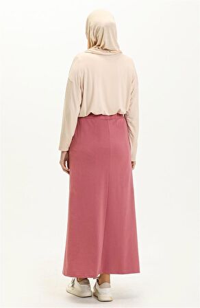 Beli Bağlamalı Cepli Spor Etek - 0152 - Gül Kurusu