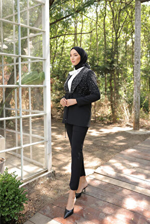 İNCİLİ CEKET TAKIM - 71193.003 - Siyah