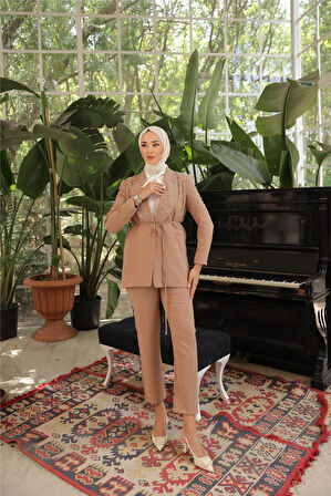 İNCİLİ CEKET TAKIM - 71193.026 - Bej