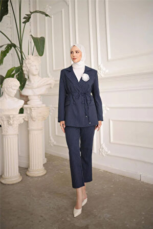 Belden Bağcıklı Kruvaze Ceket Takım - 50021.015 - Lacivert