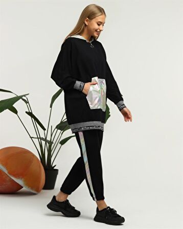 Nursima Triko Detaylı Fermuarlı Spor İkili Takım - 70078 - Lacivert