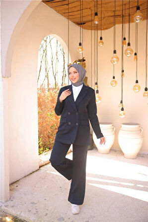 Kruvaze Dört Düğmeli Ceket Takımı - 71250.015 - Lacivert