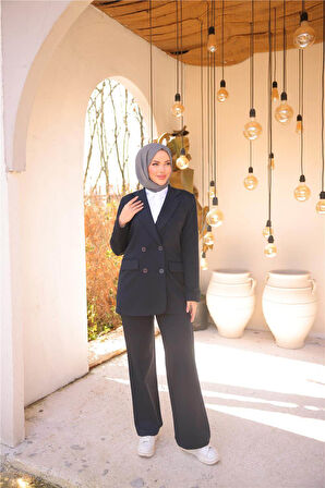 Kruvaze Dört Düğmeli Ceket Takımı - 71250.015 - Lacivert