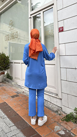 Candy Kolye Detaylı Tunik Pantolon İkili Takım - 71136.022 - Saks