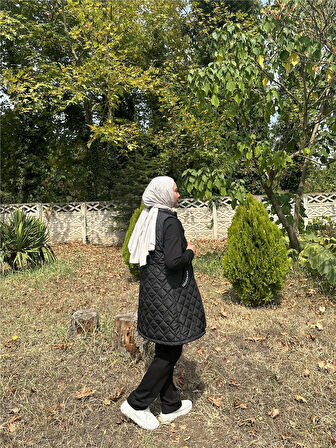 Dafne Cepli Eşofman Kolsuz Yelek Beli Lastikli Pantolon Üçlü Takım - 71149.003 - Siyah