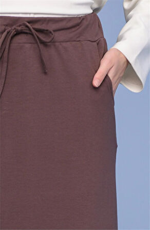 Beli Bağlamalı Cepli Spor Etek - 00152-1.028 - Kahverengi