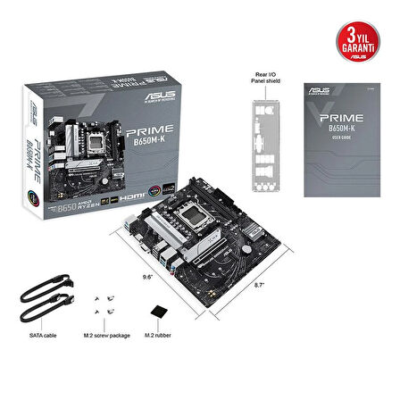 ASUS PRIME B650M-K AM5 DDR5 SES GLAN HDMI/VGA SATA3 USB3.2 mATX