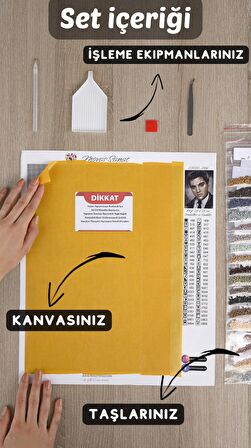 Movas Sanat Mum Işığı ve Oryantalist Kadın Elmas Mozaik Tablo / Boncuk Yapıştırma 50x35cm E20202933M