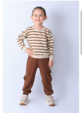 Çizgili Kargo Cepli Unisex Model Kombin 