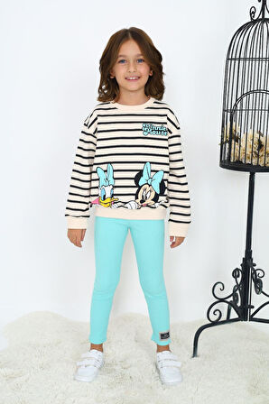 Minnie Mouse Detaylı Taytlı Takım 