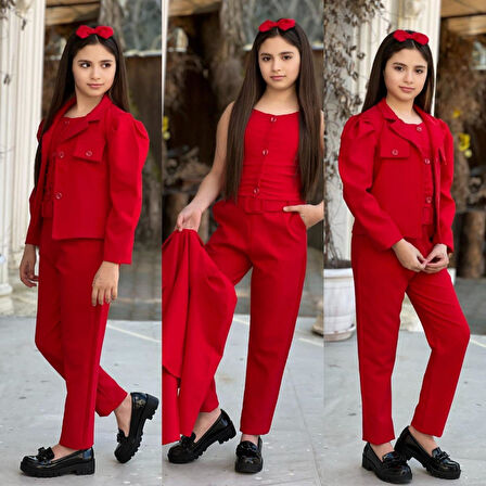 Kokoş Büstiyer Dahil Ceket, Pantolon Takım 