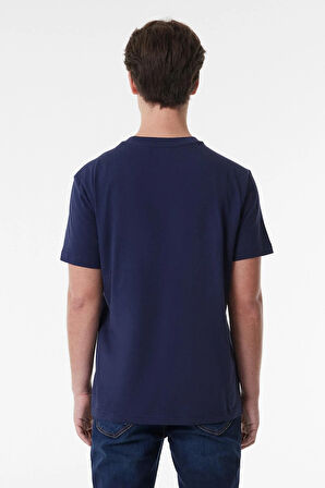Kısa Kollu Sıfır Yaka T-Shirt Navy