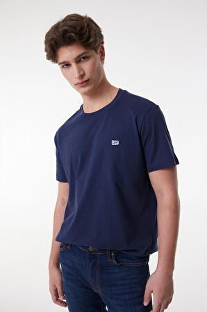 Kısa Kollu Sıfır Yaka T-Shirt Navy