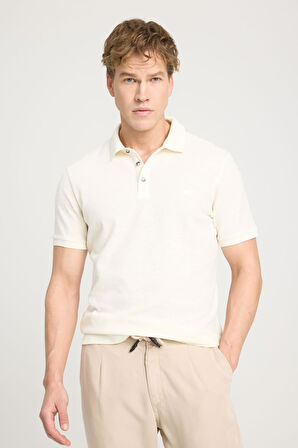 Polo Yaka T-shirt Ecru