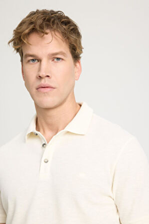 Polo Yaka T-shirt Ecru
