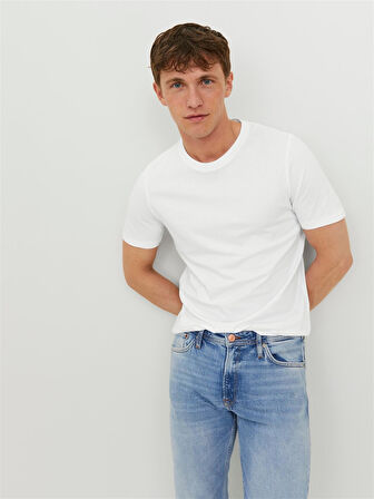 JJEORGANIC BASIC TEE SS O-NECK NOOS White