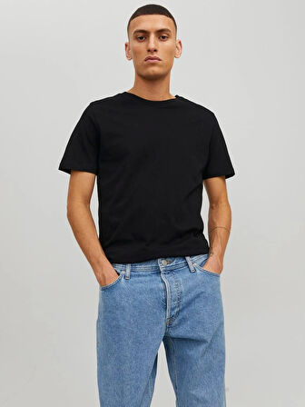 JJEORGANIC BASIC TEE SS O-NECK NOOS Black