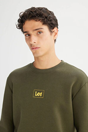 Bisiklet Yaka Sweatshirt Khaki