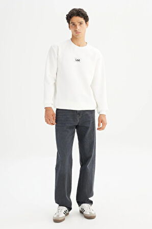 Bisiklet Yaka Sweatshirt Off White