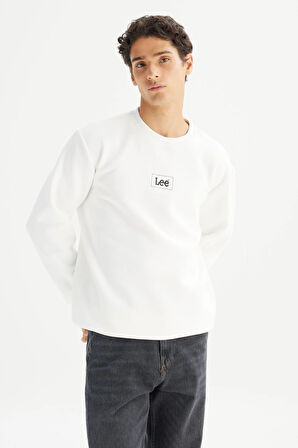Bisiklet Yaka Sweatshirt Off White