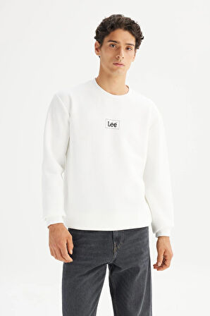 Bisiklet Yaka Sweatshirt Off White