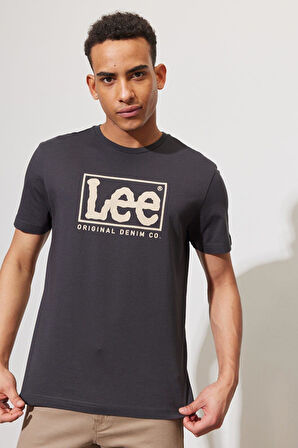 Lightweight SS XM Wobbly Logo Crew Neck Bisiklet Yaka T-shirt Washed Black