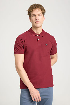 Kısa Kollu Polo T-shirt Claret Red