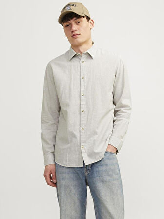JJESUMMER LINEN BLEND SHIRT LS SN Crockery