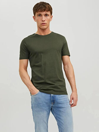 JJEORGANIC BASIC TEE SS O-NECK NOOS Olive