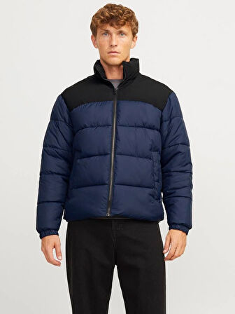 JJMOON STAND COLLAR PUFFER Navy