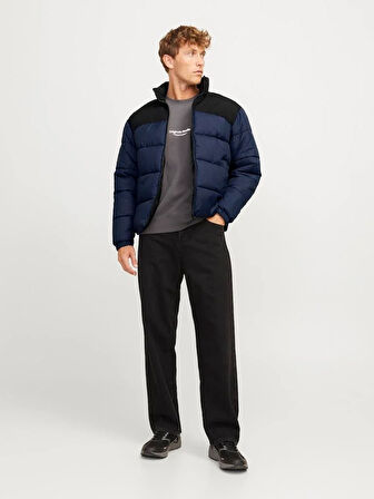 JJMOON STAND COLLAR PUFFER Navy