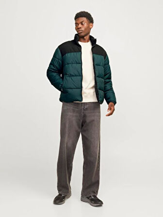 JJMOON STAND COLLAR PUFFER Forest