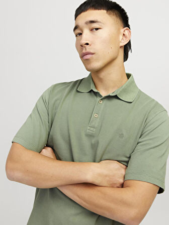 JPRBLUWILLIAM WASH SS POLO SN Dark Green