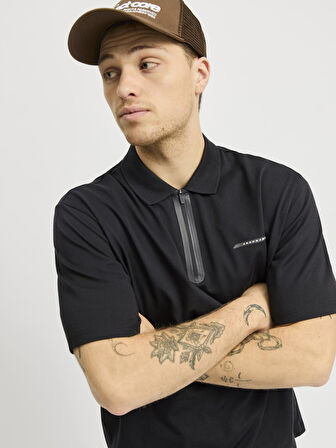 JCOFUSION PIQUE POLO SS SN Black