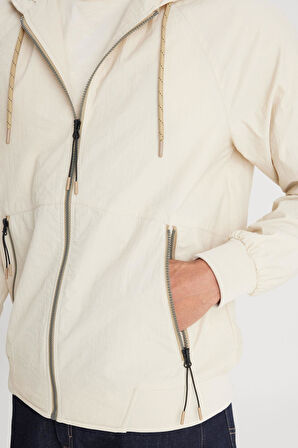 Tam Fermuarlı Ceket Stone