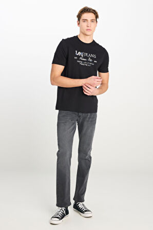 Regular Fit Grafik Baskılı T-shirt Black