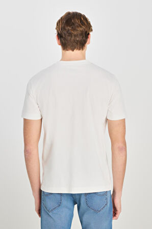 Regular Fit Grafik Baskılı T-shirt Ecru