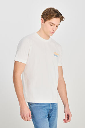 Regular Fit Grafik Baskılı T-shirt Ecru